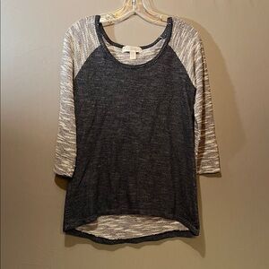 Elegant Black and Cream Long Sleeve Women's Top